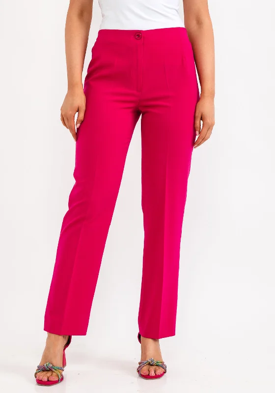 Via Veneto Sarah Tailored Slim Trousers, Fuchsia