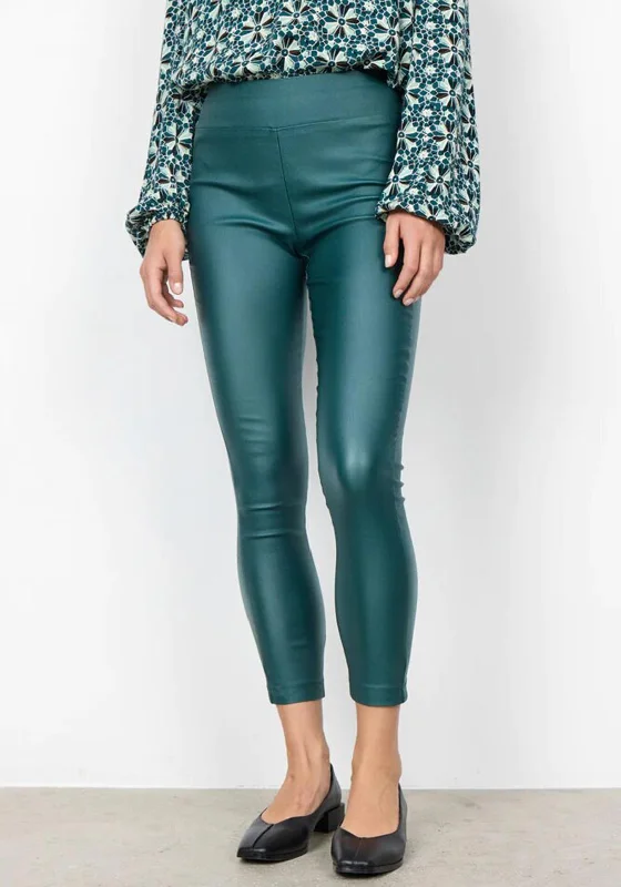 Soyconcept Pam 2 Faux Leather Leggings, Dark Green