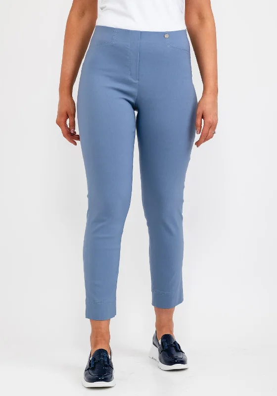 Robell Rose 09 Ankle Grazer Trousers, Light Denim