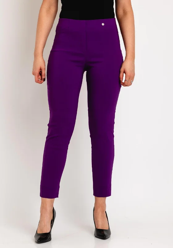 Robell Rose 09 Ankle Grazer Trousers, Purple