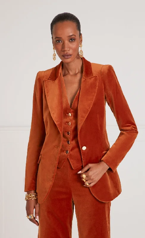 Clove Velvet Jacket - Rust