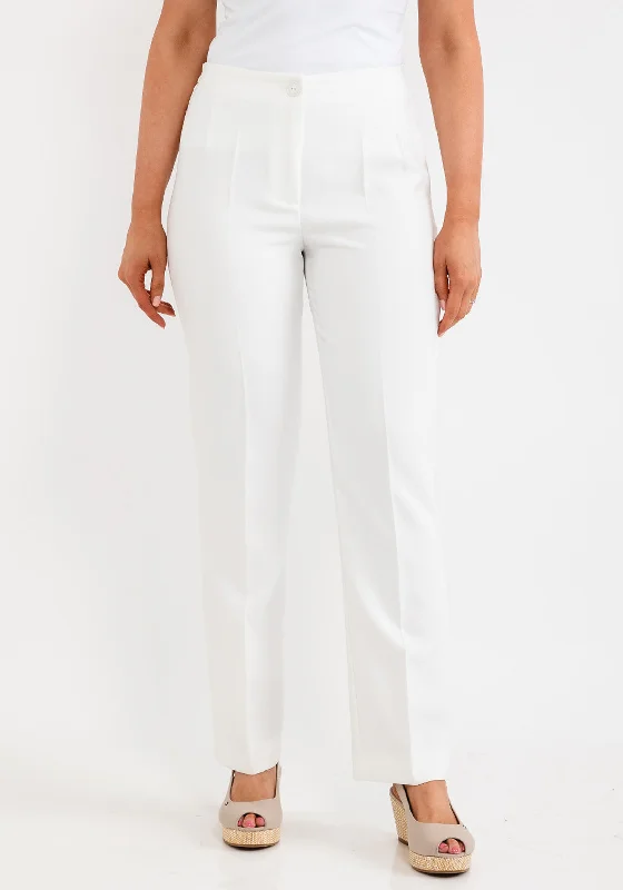 Via Veneto Sarah Tailored Slim Trousers, Cream