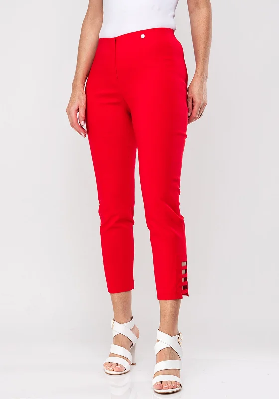 Robell Lena 09 Slim Fit Stretch Cropped Trousers, Red