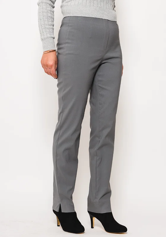 Robell Marie Stretch Slim Fit Trousers, Graphite Grey