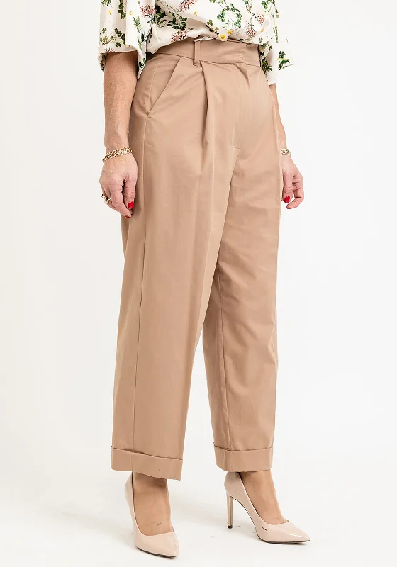 iBlues Moca Wide Leg Trousers, Camel