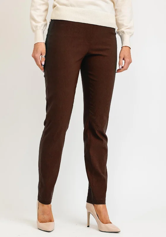 Robell Marie Full Length Slim Leg Trousers, Rust