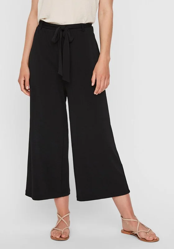 Vero Moda Tie Waist Culotte Trouser, Black