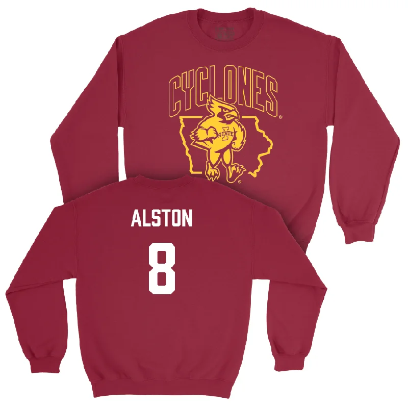 Iowa State Football Crimson Cy Crewneck  - Isaiah Alston