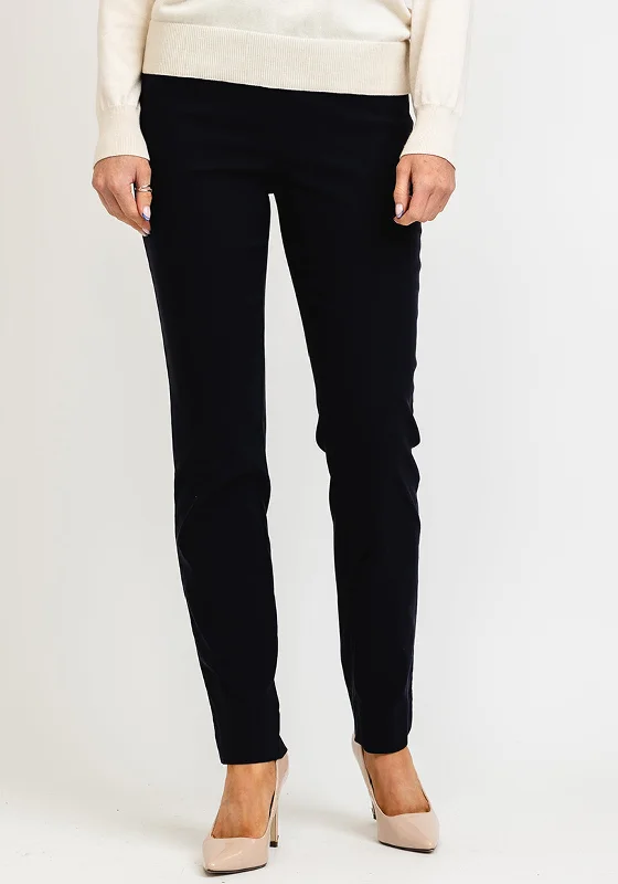 Robell Marie Full Length Slim Leg Trousers, Black