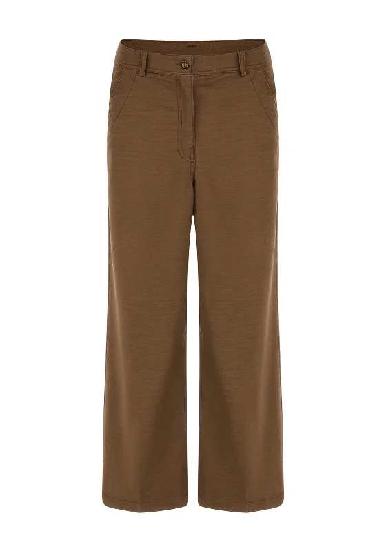 Guess Womens Wide Leg Trousers, Brown