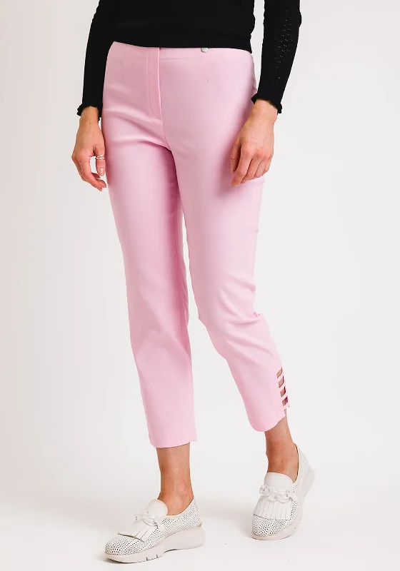 Robell Lena 09 Slim Fit Stretch Cropped Trousers, Soft Rose