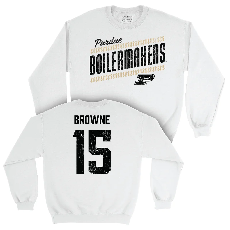 Football White Slant Crew - Ryan Browne | #15