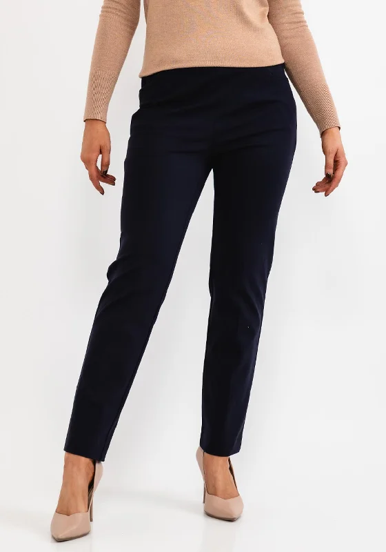 Zerres Gerda Zip Comfort Trousers, Navy