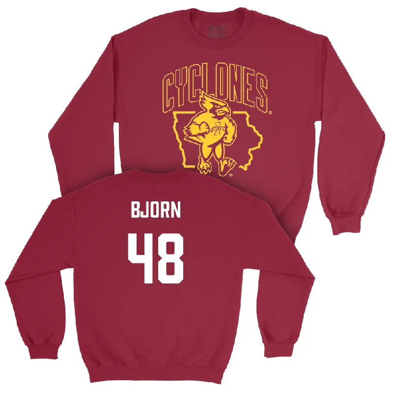 Iowa State Football Crimson Cy Crewneck  - Jack Bjorn