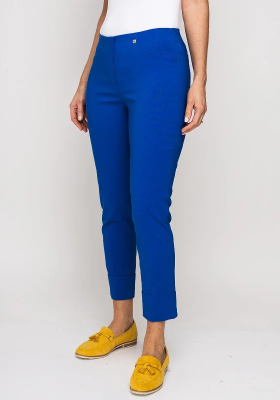 Robell Bella 09 Turn Up Crop Trousers, Royal Blue