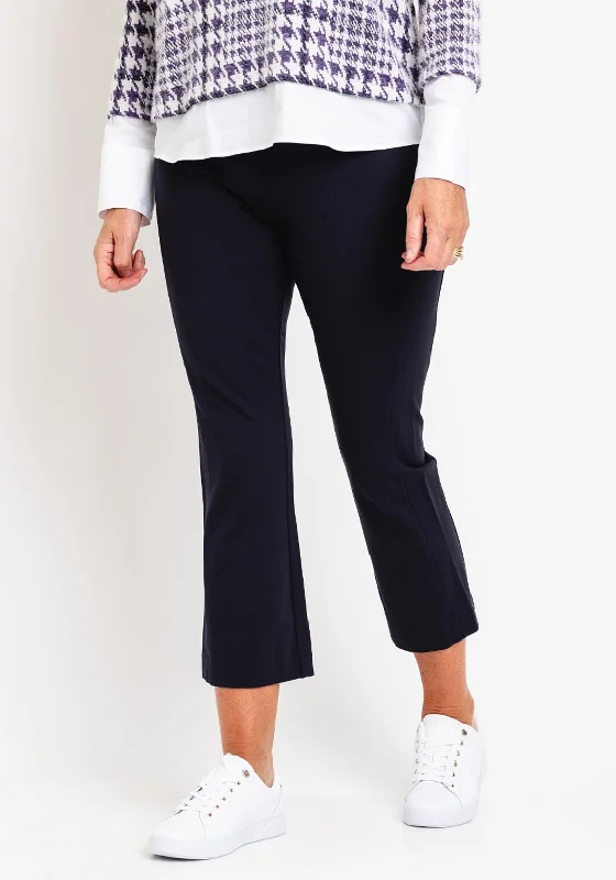 Masai Paba Jersey Kick Flare Ankle Grazer Trousers, Navy