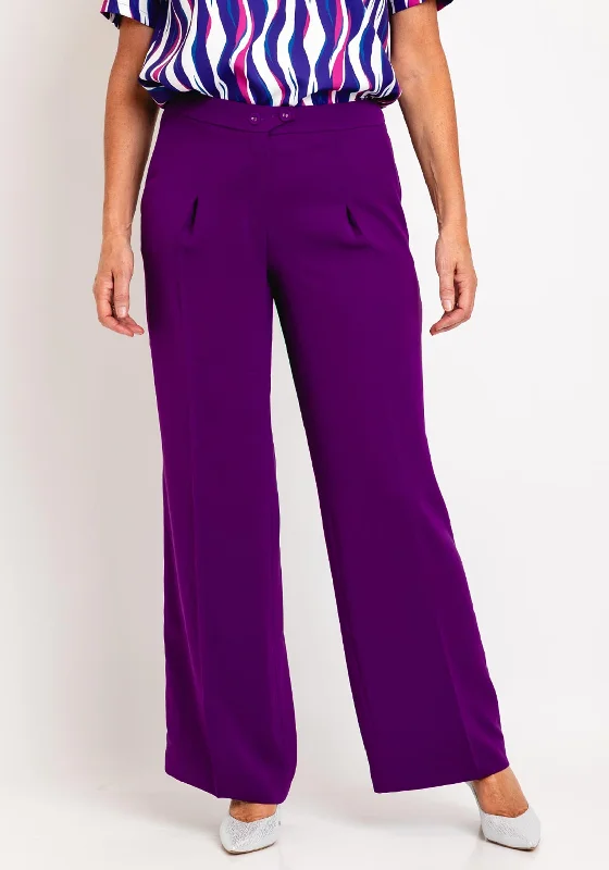 Eva Kayan Mid Rise Wide Leg Trouser, Purple