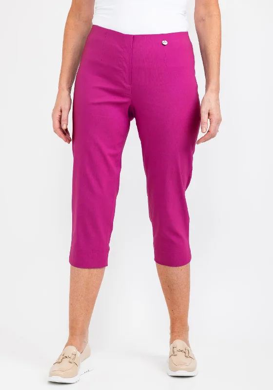 Robell Marie 07 Stretch Crop Trousers, Fuchsia