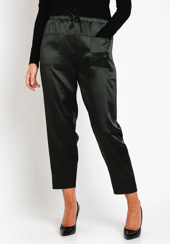 Malissa J Satin Jogger Style Trouser, Khaki