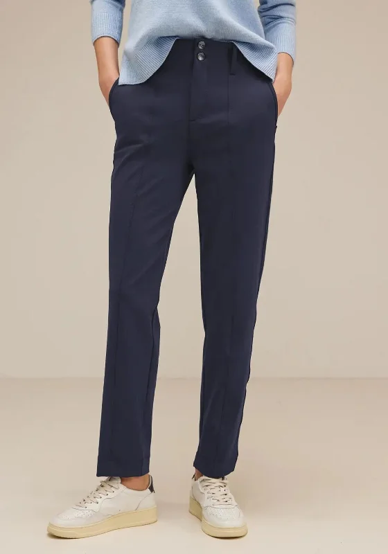 Street One Casual Slim Leg Chino Trouser, Deep Blue