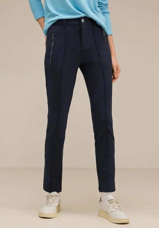 Street One Slim Fit Trousers, Deep Blue