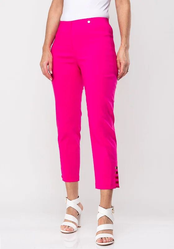 Robell Lena 09 Slim Fit Stretch Cropped Trousers, Pink