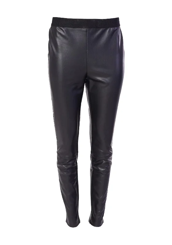 Ora Faux Leather Leggings, black