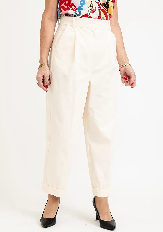 iBlues Moca Wide Leg Trousers, Cream