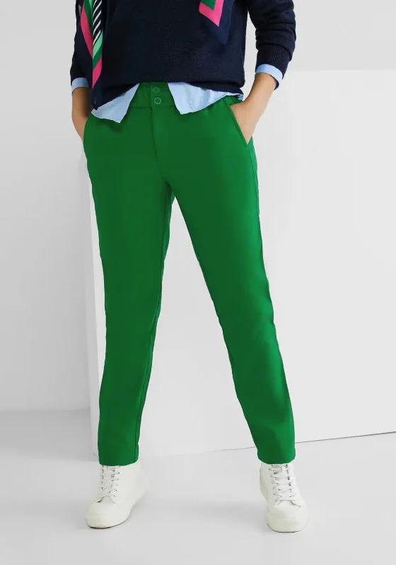 Street One Paperbag Style Trousers, Brisk Green