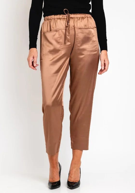 Malissa J Satin Jogger Style Trouser, Caramel