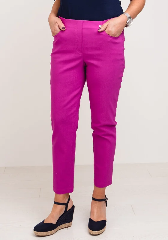 Robell Bella 09 Slim Cropped Trousers, Orchid Pink