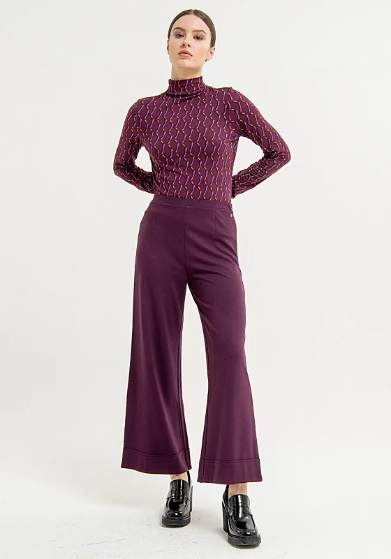 Surkana High Waisted Wide Leg Trouser, Plum