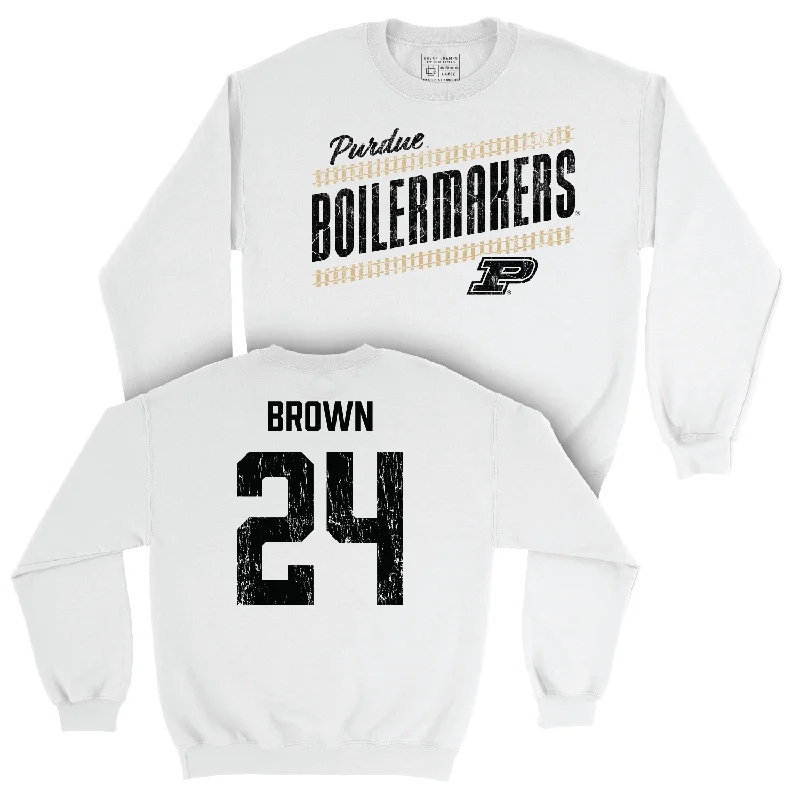 Football White Slant Crew - Anthony Brown | #24