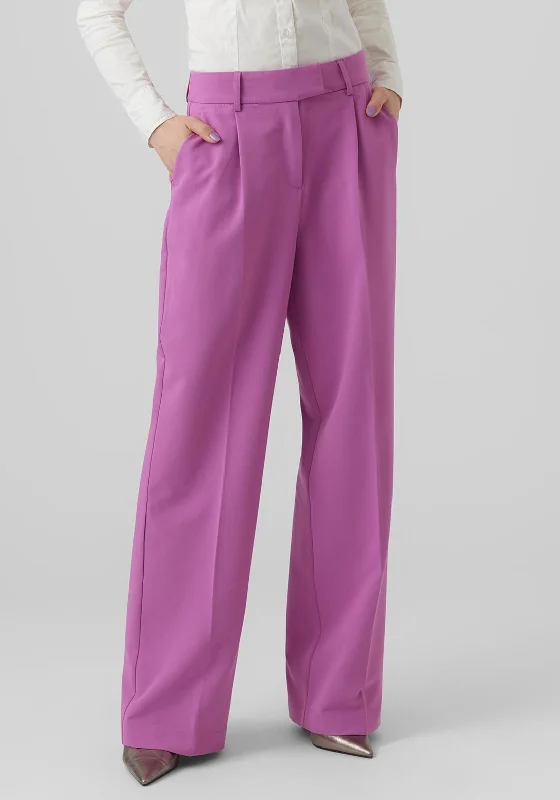 Vero Moda Zelda Wide Leg Trousers, Radiant Orchid