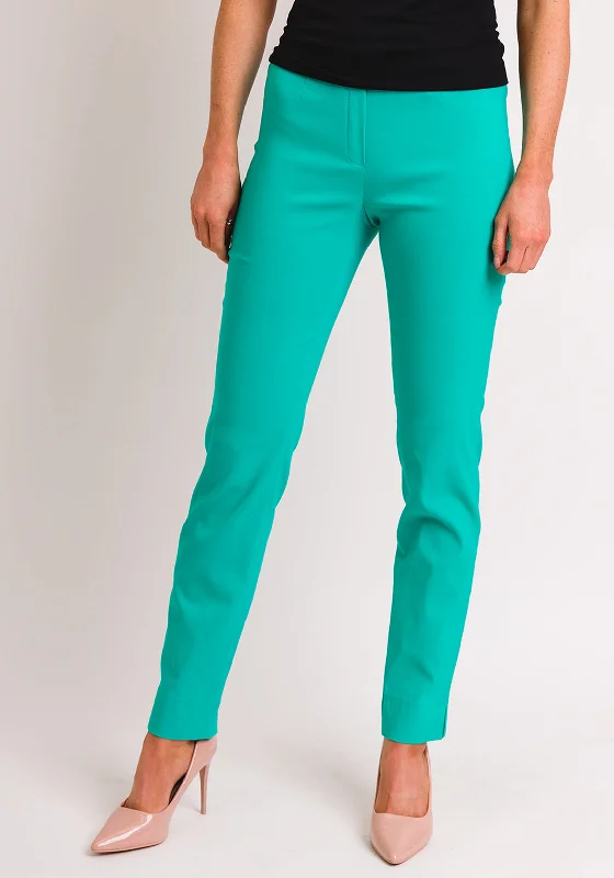 Robell Marie Stretch Slim Fit Trousers, Jade Green