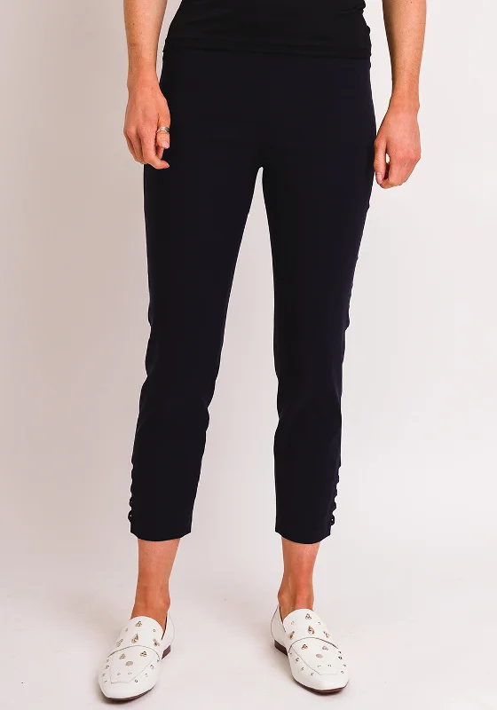 Robell Lena 09 Slim Fit Stretch Cropped Trousers, Navy