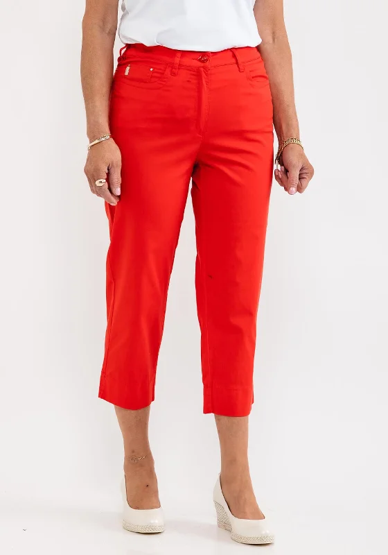 Zerres Greta Cropped Comfort Trousers, Red