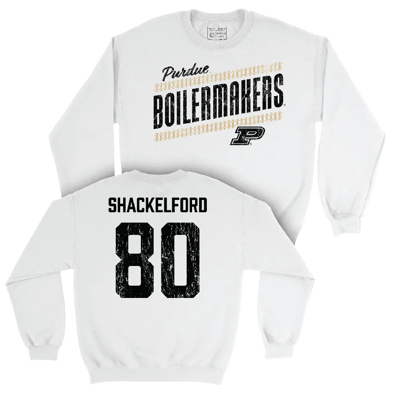 Football White Slant Crew - Ryne Shackelford | #80