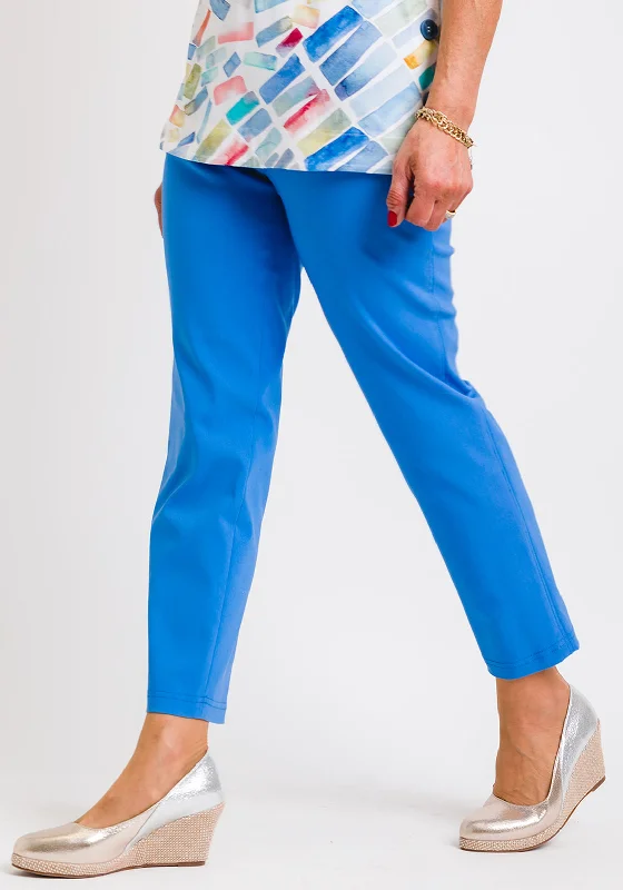 Robell Bella 09 Slim Cropped Trousers, Azure Blue