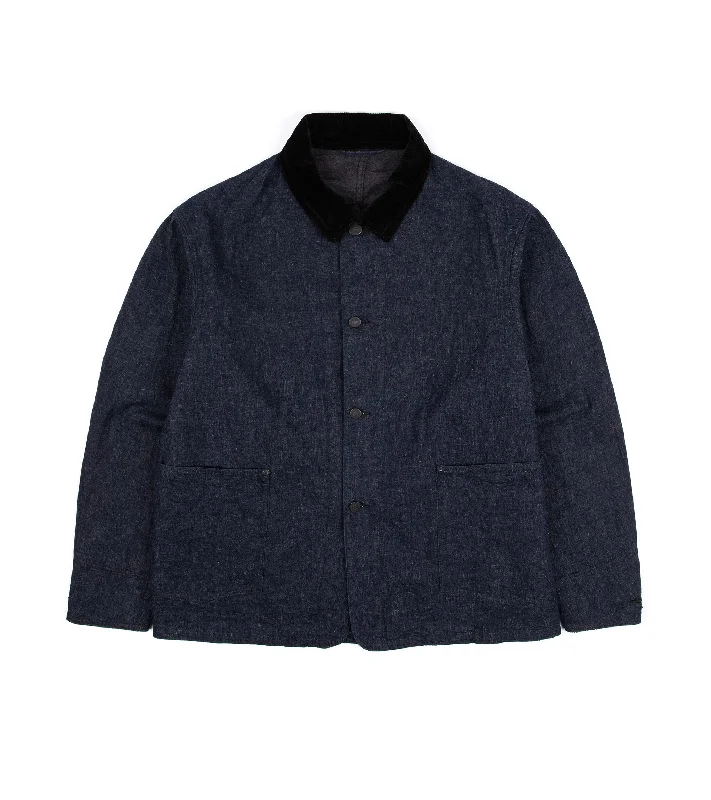 Kaptain Sunshine Cotton Linen Selvedge Denim Forester Jacket: Indigo