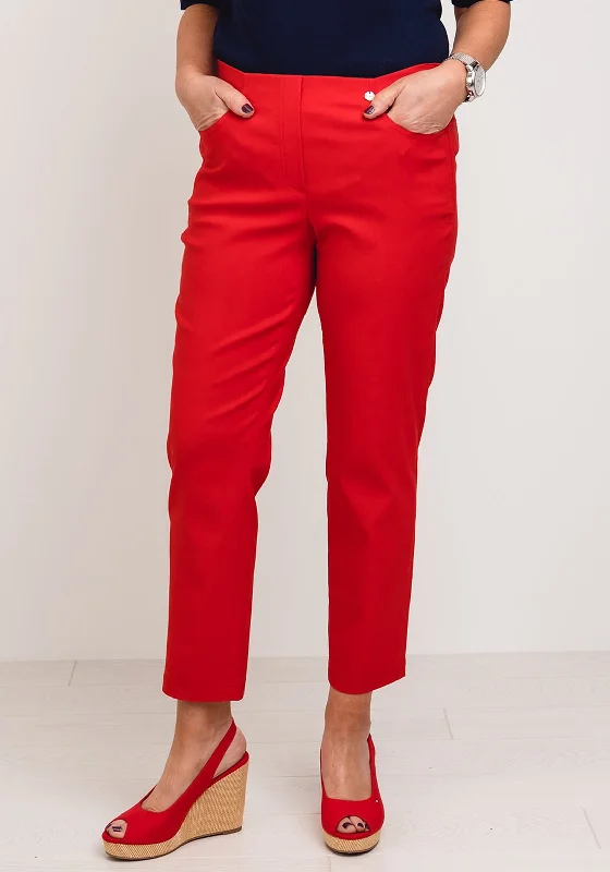 Robell Bella 09 Slim Cropped Trousers, Red