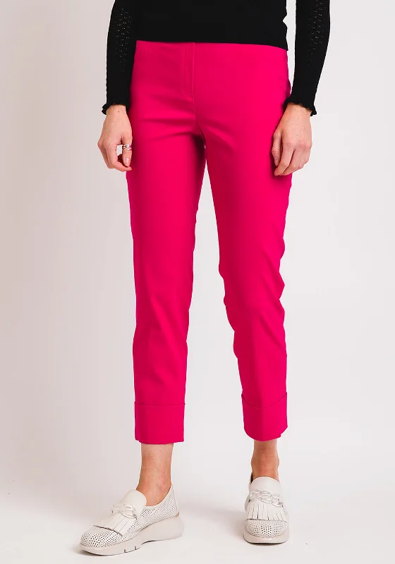 Robell Bella 09 Turn Up Cropped Trousers, Raspberry Pink