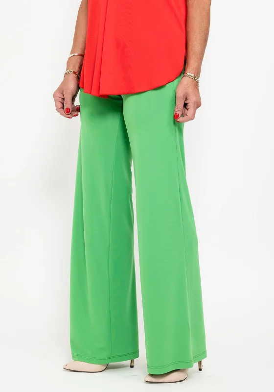 Seventy1 Slim Fitting Wide Trousers, Green