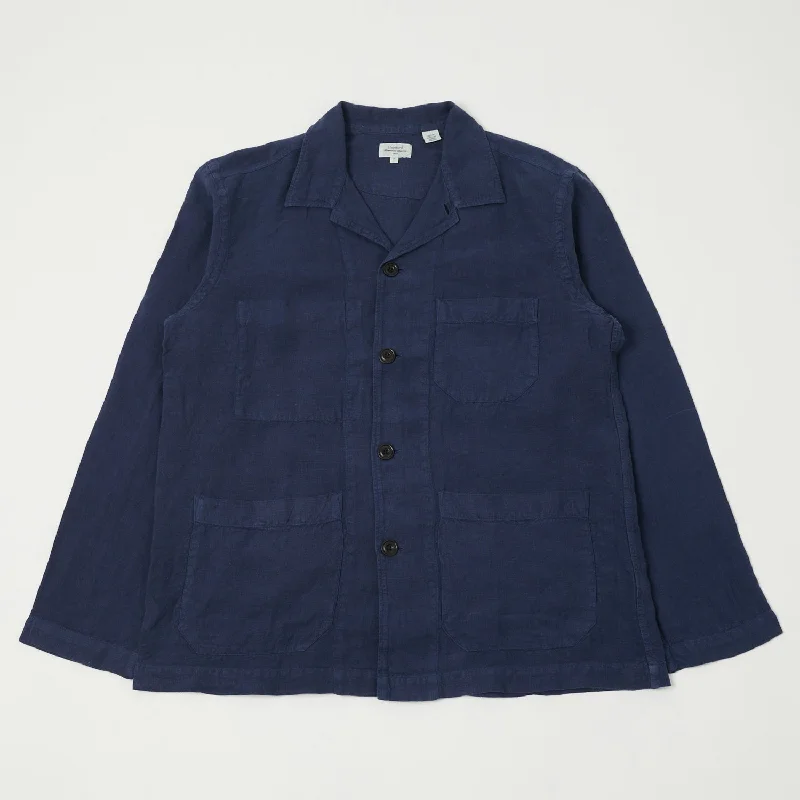 Hartford 'Perry Pat' Linen Work Jacket - Indigo