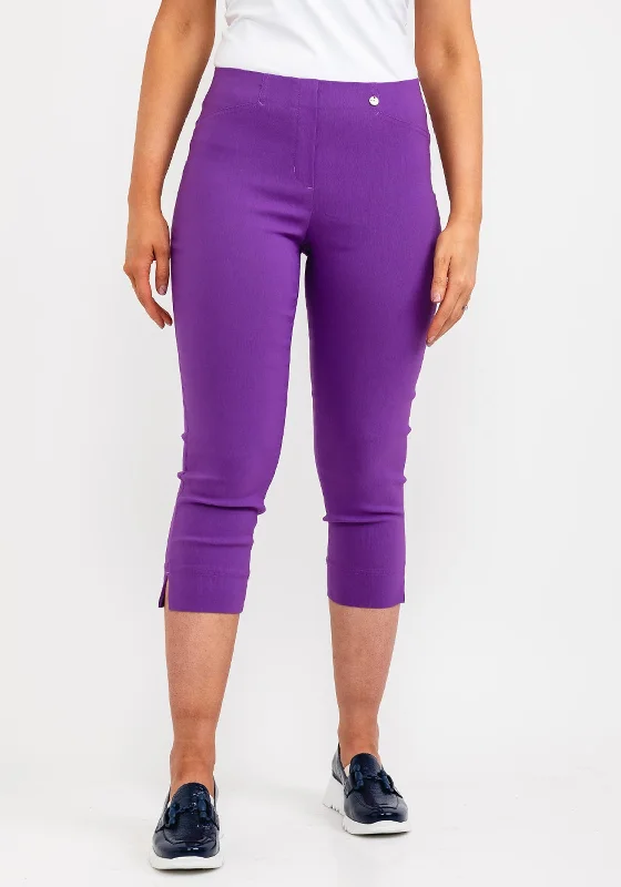 Robell Rose 07 Slim Fit Capri Trousers, Purple