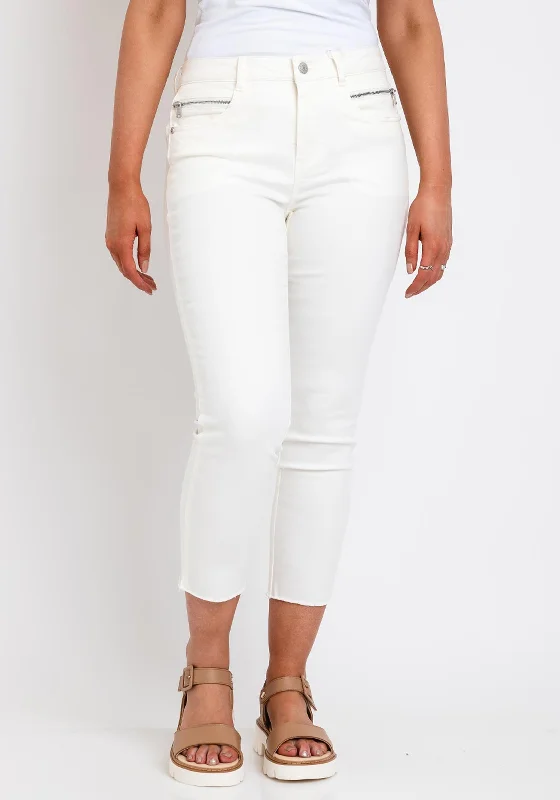 Fransa Max Tessa Skinny Crop Trousers, Cream