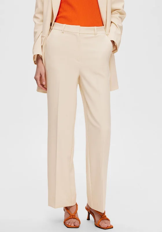 Selected Femme Myla Wide Leg Trouser, Birch