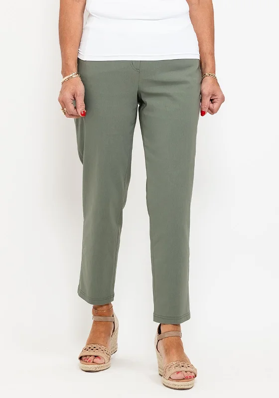 Robell Bella 09 Ankle Grazer Trousers, Ivy Green