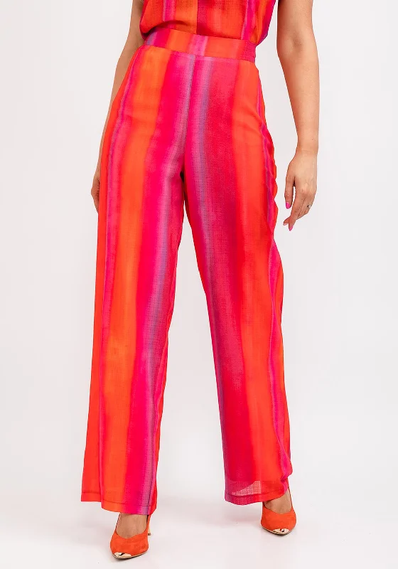 Camelot Ombre Straight Leg Trousers, Pink Multi