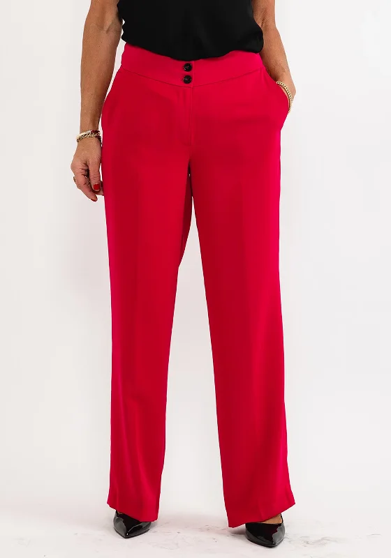 Eva Kayan Straight Leg Tailored Trousers, Magenta